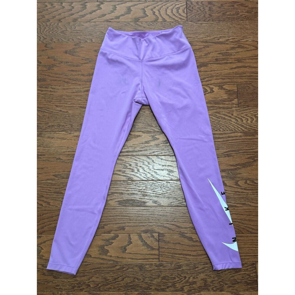 NIKE WOMEN'S SWOOSH DRI-FIT HI-RISE PASTEL LAVENDER LEGGINGS Sz SMALL